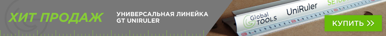 Универсальная линейка UniRuller разных размеров для раскроя и измерения рулонных и листовых материалов